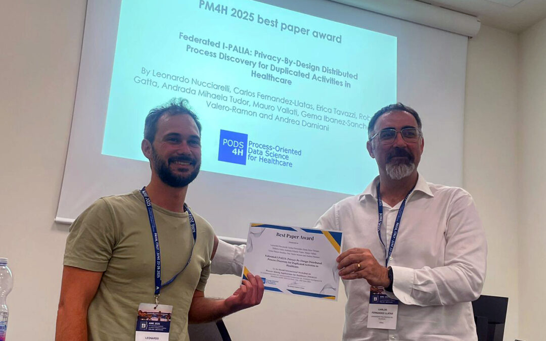ITACA-UPV researchers receive “Best Paper Award” at the «Process Mining in Healthcare» conference